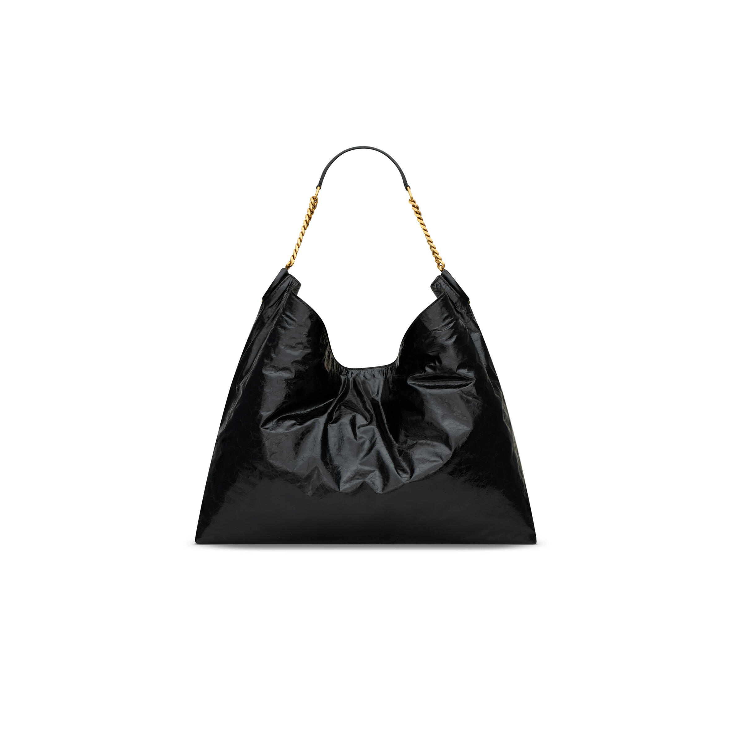YSL HORTENSE HOBO IN SHINY LEATHER 871220AAGOL1000 (41*35*15cm)